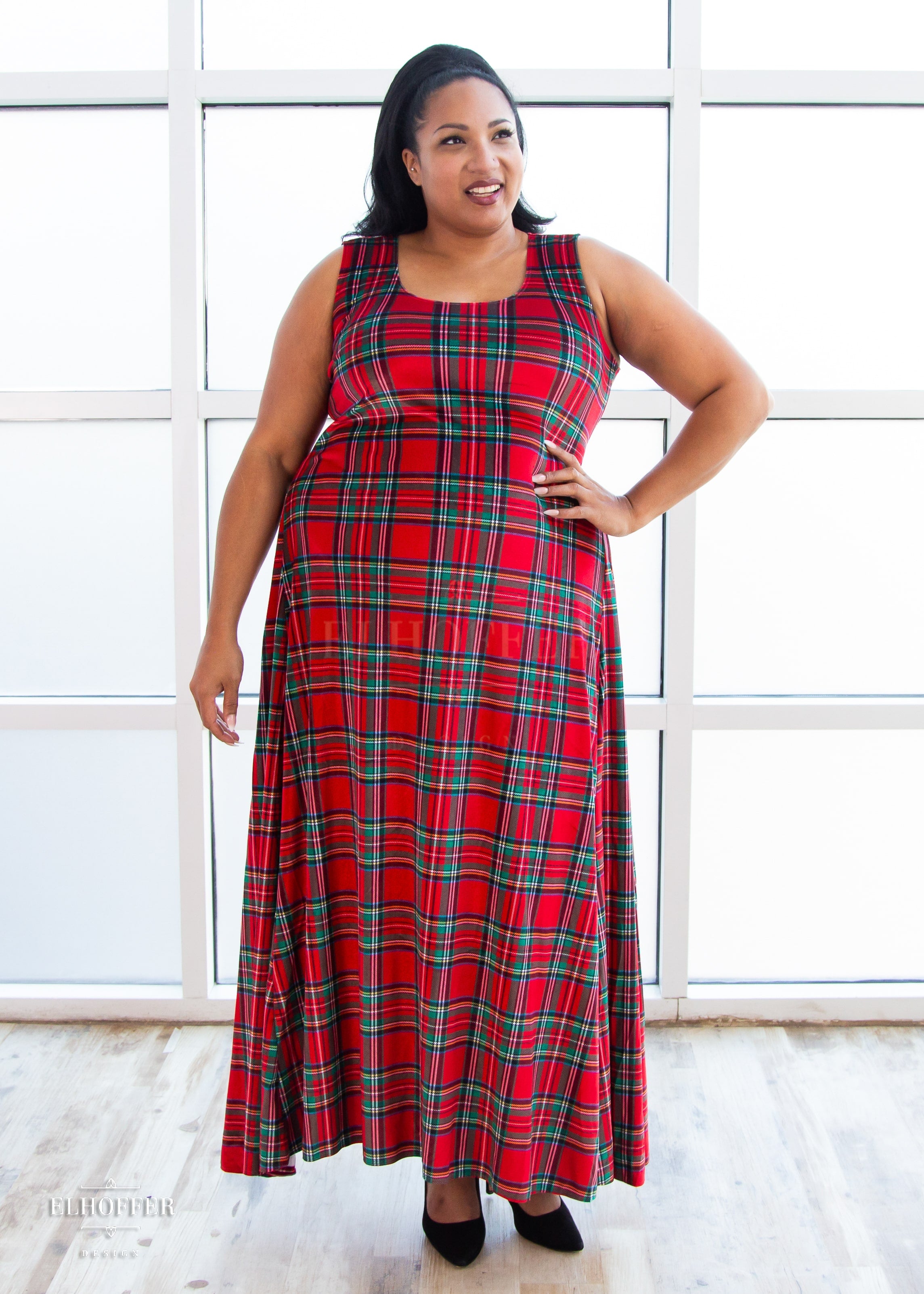 Plus size plaid maxi dress Clearance