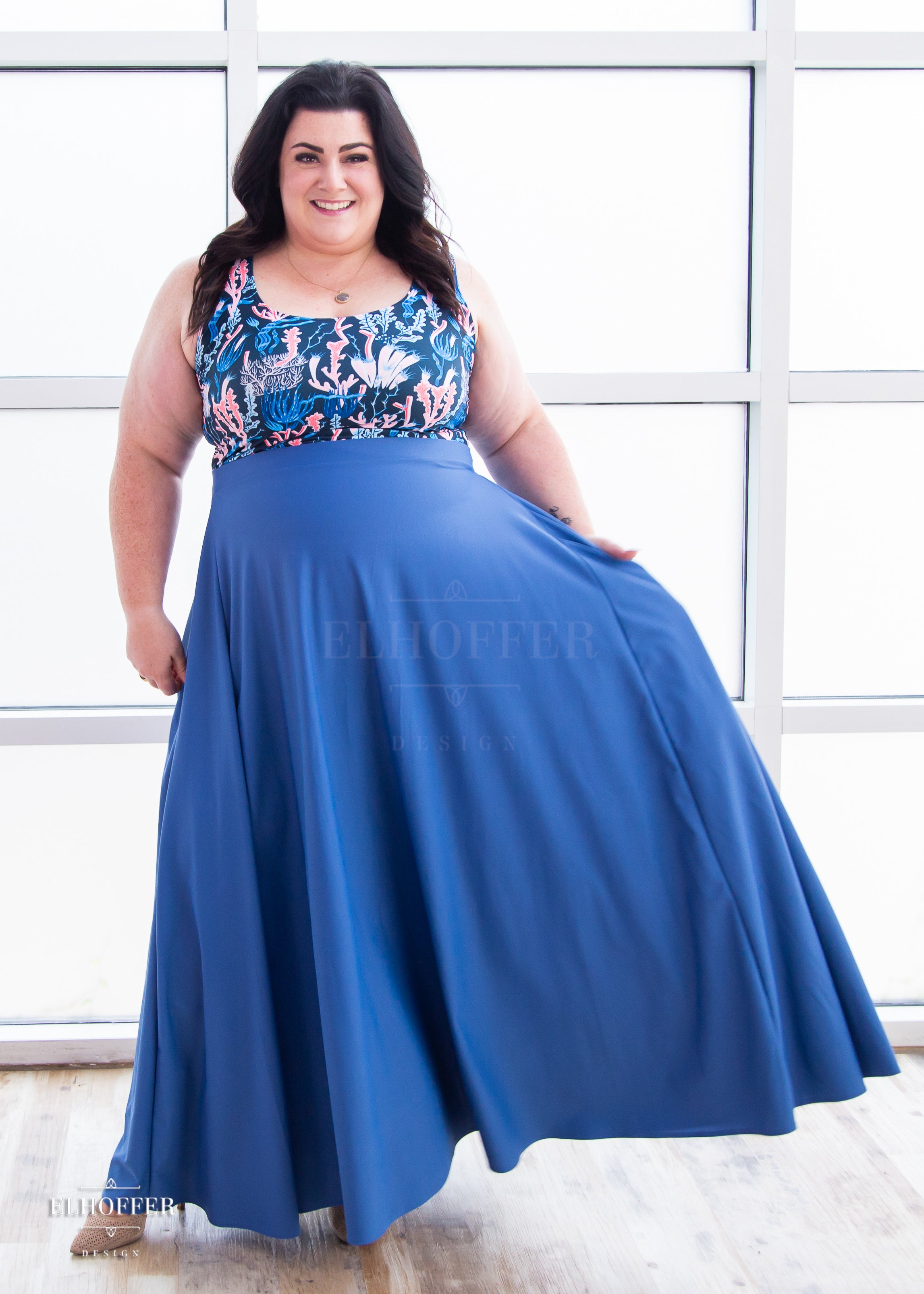 Essential Cindy Maxi Skirt - Cornflower Blue Elhoffer Design Essential Cindy Maxi Skirt - Cornflower Blue Elhoffer Design