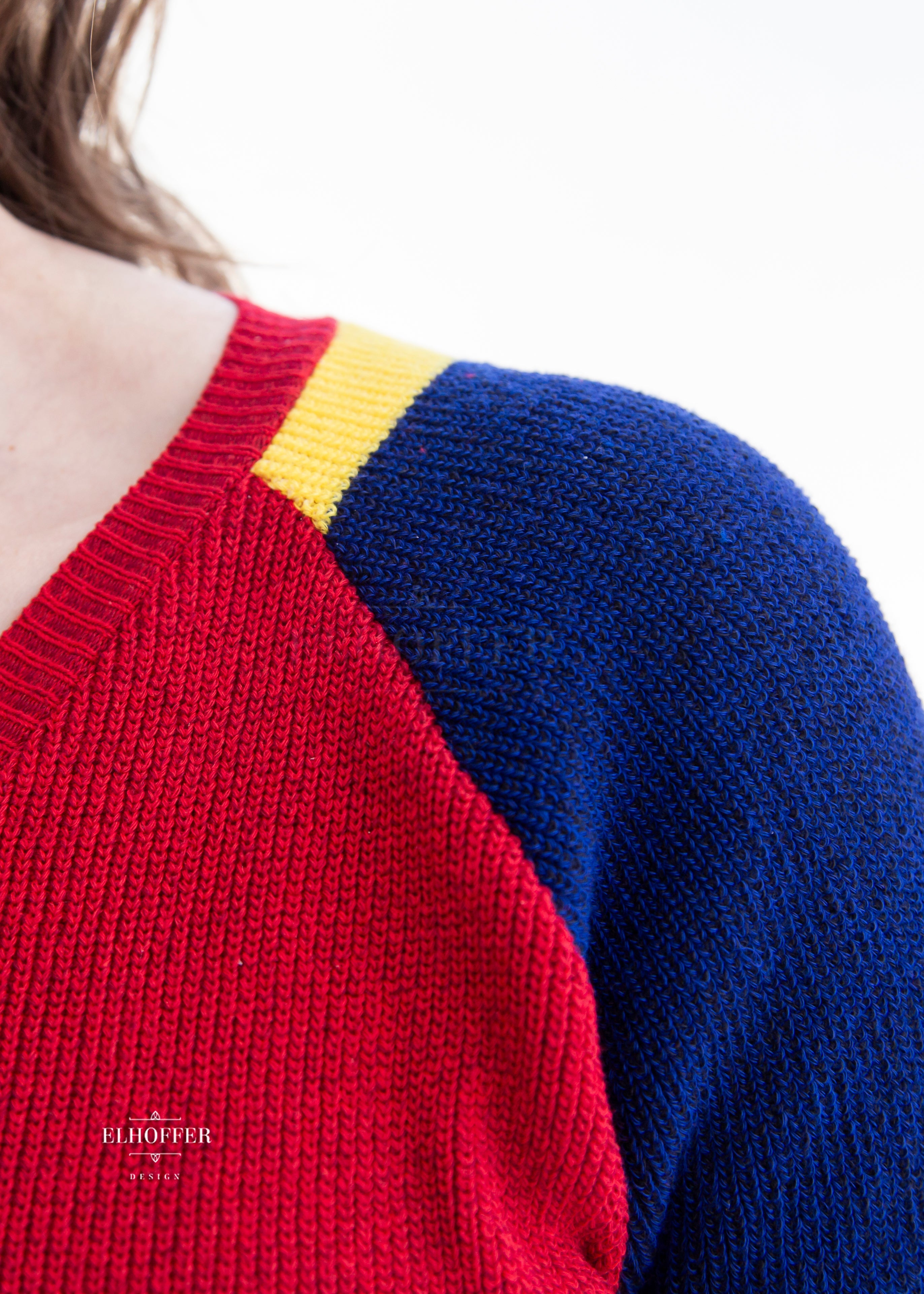 Close up of the knit texture