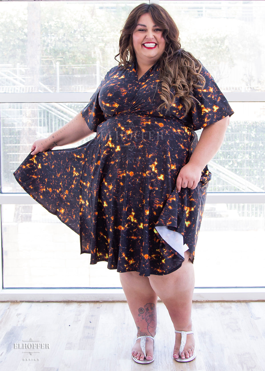 wrap dress midi plus size Plus Size - A-line Midi Wrap Dress