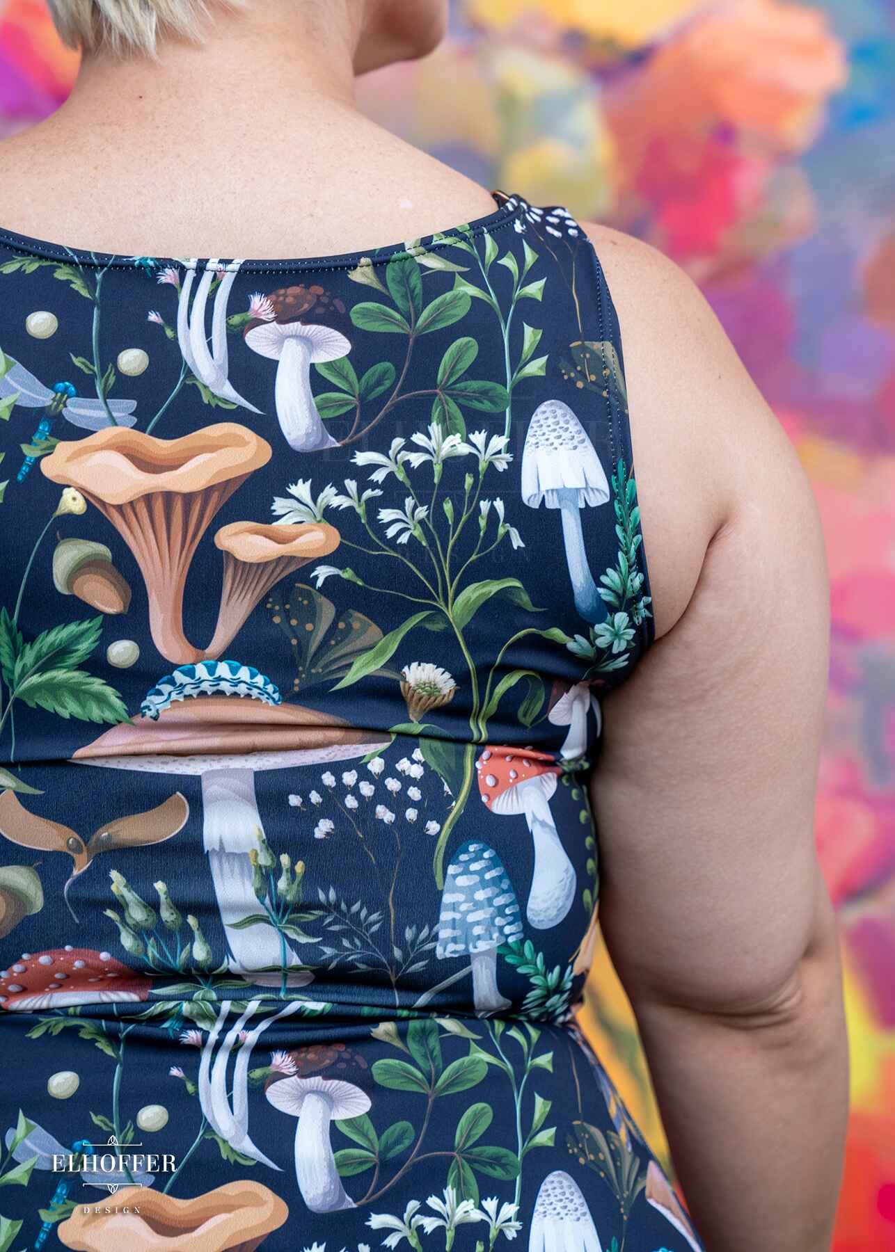 Essential Aquarius Knee Length Dress - Foraging Mushrooms