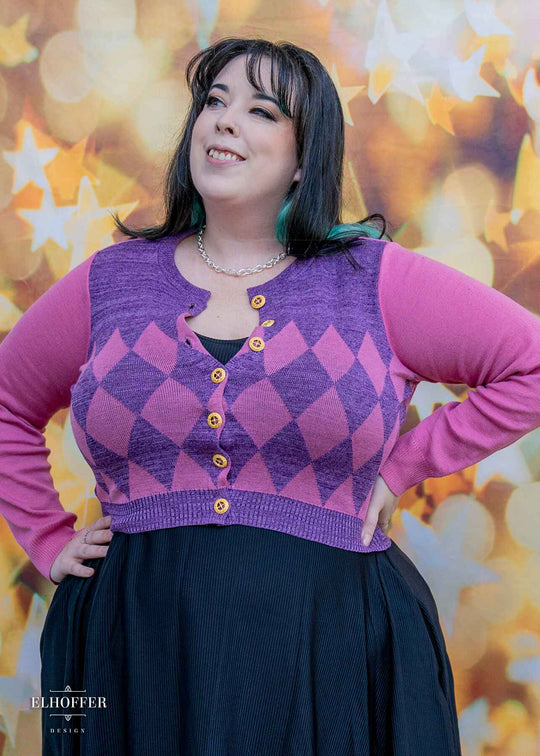 Secret Wizard Diamond Cropped Cardigan