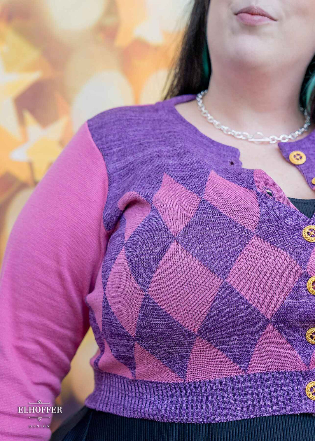 Secret Wizard Diamond Cropped Cardigan