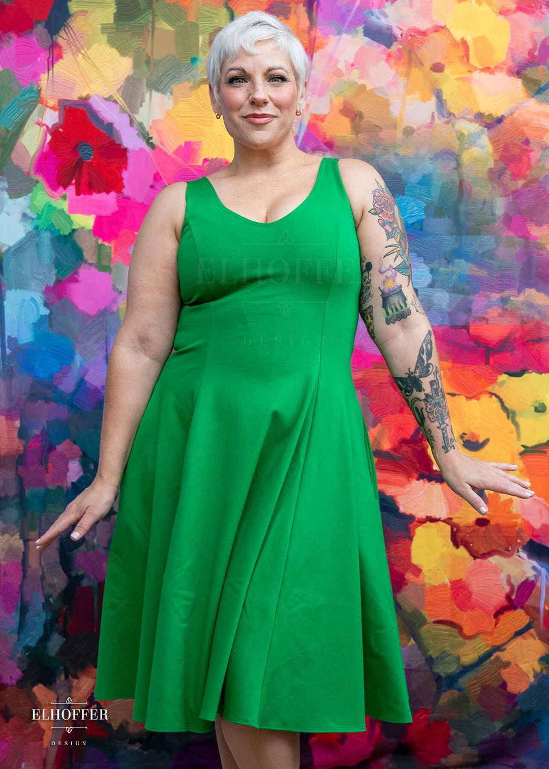 Essential Virgo Dress - Kelly Green Ponte