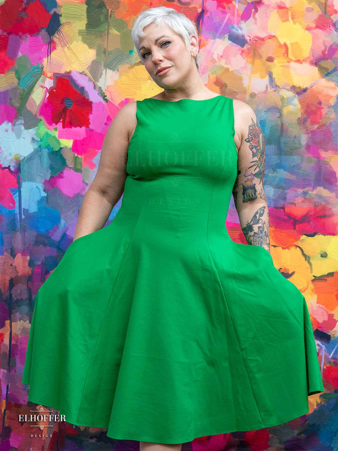 Essential Virgo Dress - Kelly Green Ponte