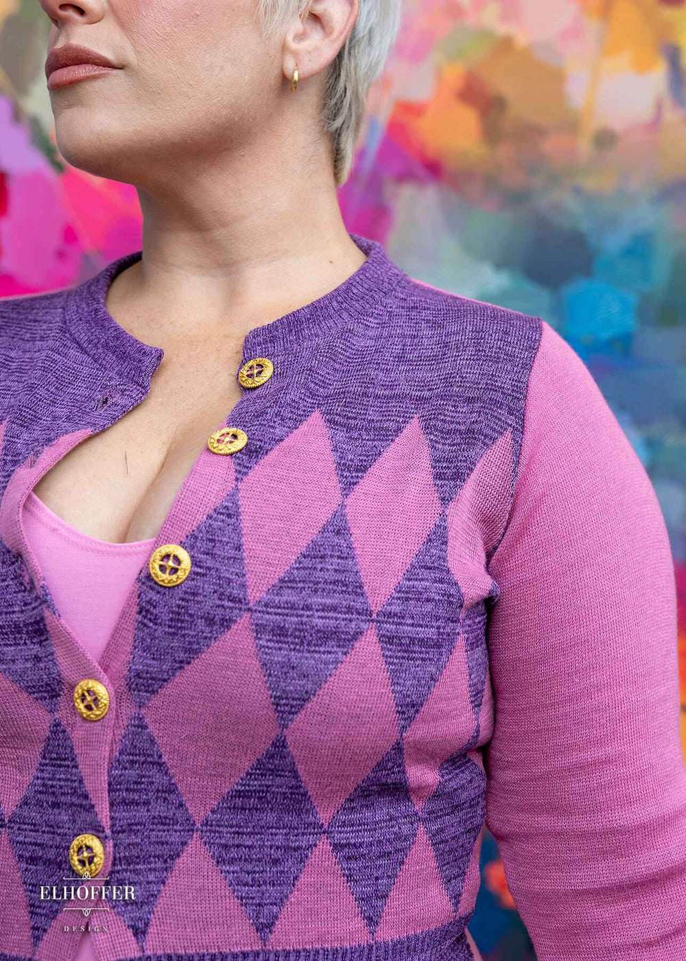 Secret Wizard Diamond Cropped Cardigan