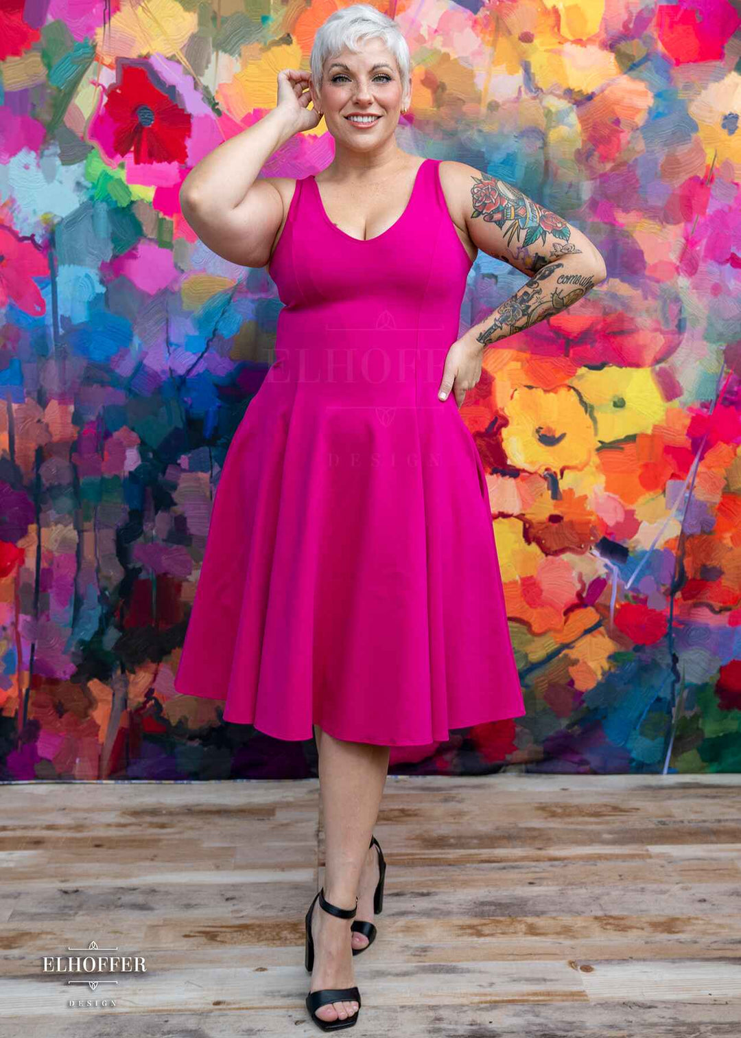 Essential Virgo Dress - Hot Magenta Ponte