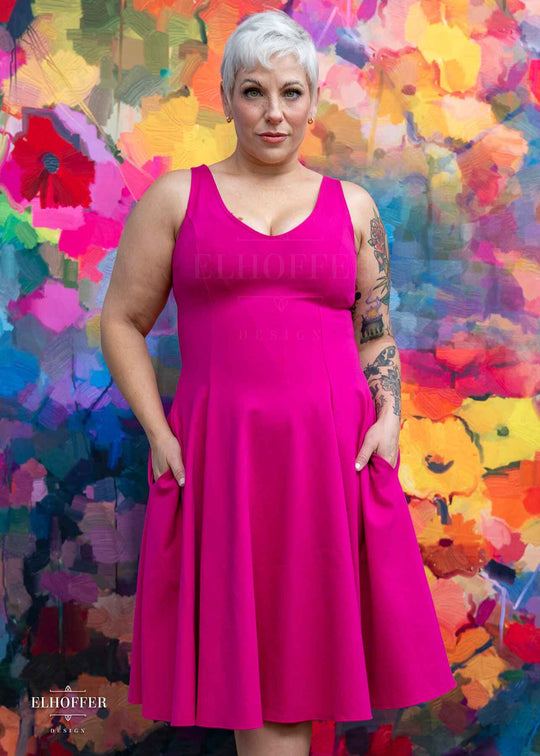 Essential Virgo Dress - Hot Magenta Ponte