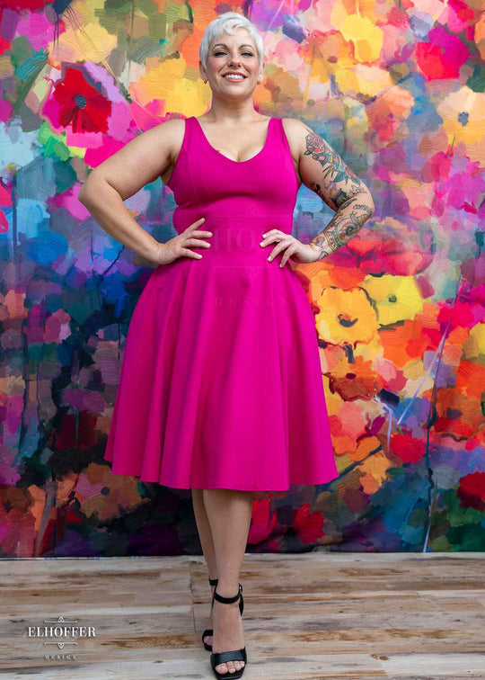 Essential Virgo Dress - Hot Magenta Ponte