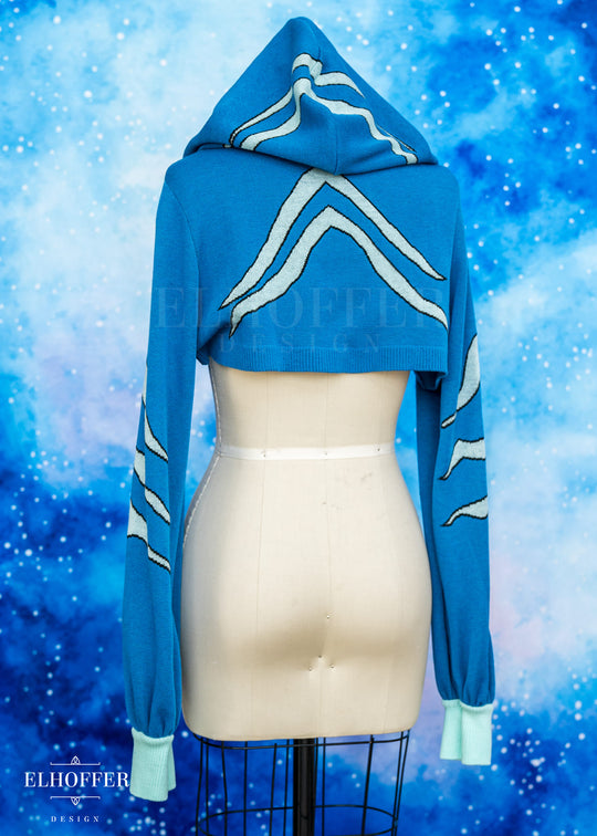 Blue Tiger Capricorn Hooded Crop
