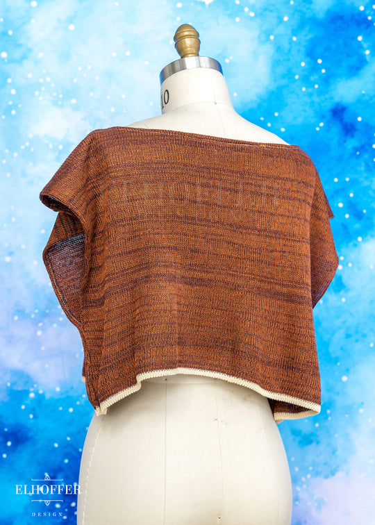 Handmade Galactic Outpost Boatneck Crop - Rust Rebellion