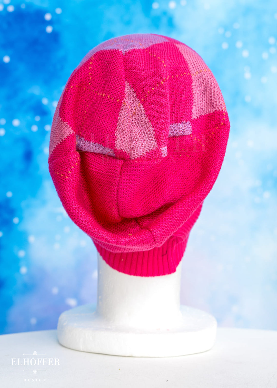 Handmade Baby Argyle Knit Slouchie Beanie