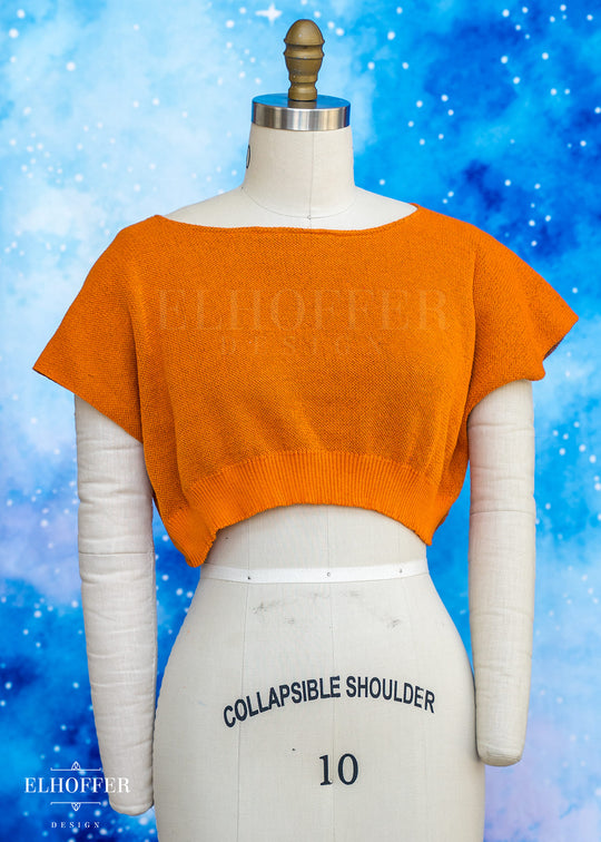 Handmade Boatneck Crop - Orange