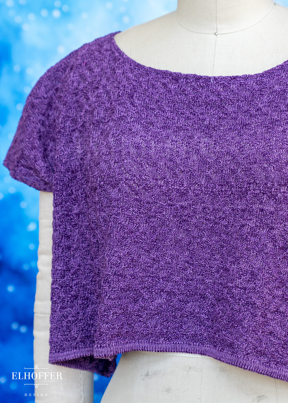 Handmade Boatneck Crop - Enchanted Purple