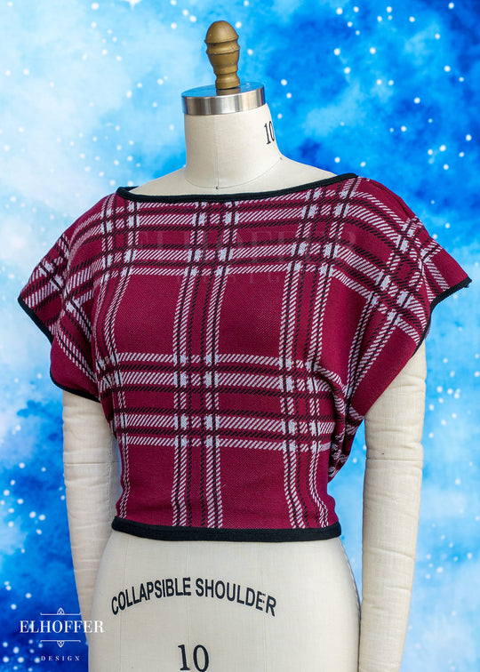 Handmade Crimson Tartan Wrap Crop