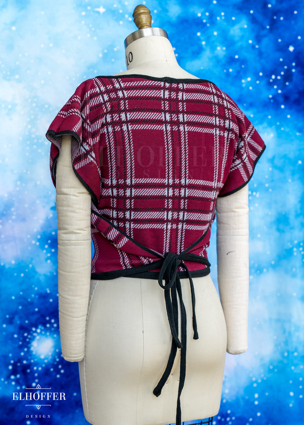 Handmade Crimson Tartan Wrap Crop