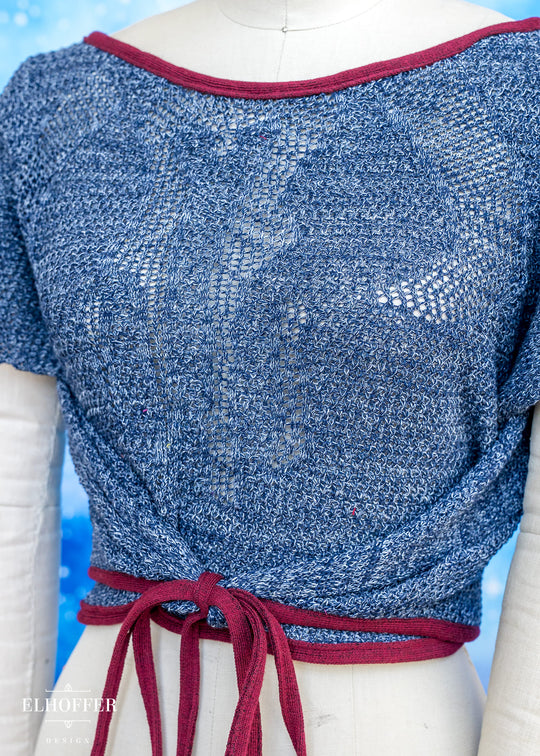 Handmade Galactic Hunter Clone Blue Wrap Crop - Best on Plus Sizes