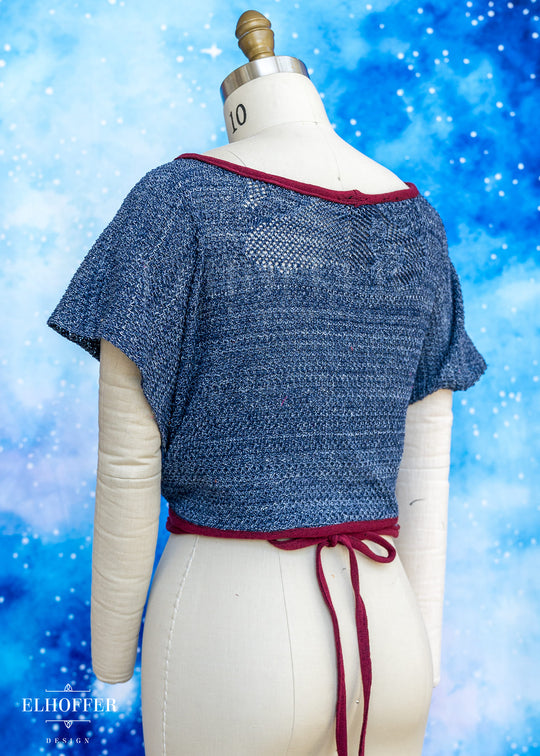 Handmade Galactic Hunter Clone Blue Wrap Crop - Best on Plus Sizes