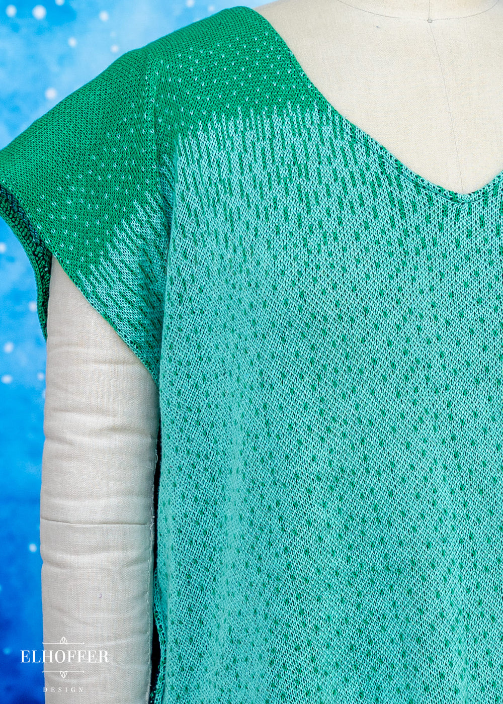 Handmade Oversize Top - Lucky Green Ombre - Best on Plus Sizes!