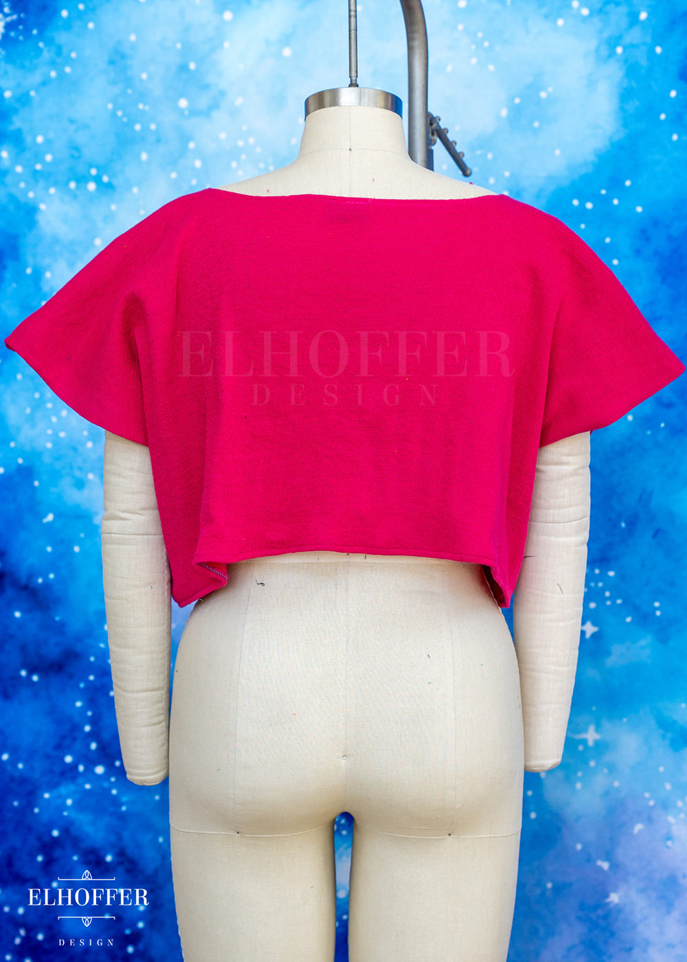 Handmade Boatneck Crop - Dark Hot Pink - Ideal for Plus Sizes
