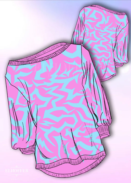 PREORDER - Demon Scars Oversize Sweater - Harmony Blue