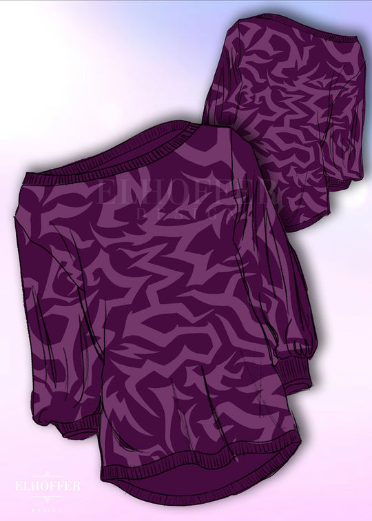 PREORDER - Demon Scars Oversize Sweater - Idol Plum