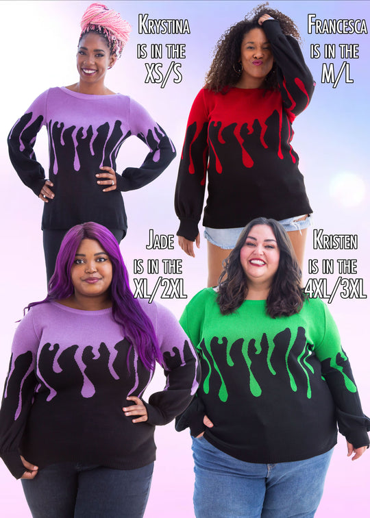 PREORDER - Demon Scars Oversize Sweater - Strategy Purple