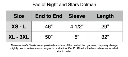 Retired Fae of Night and Stars Dolman - Dark Skies Cape