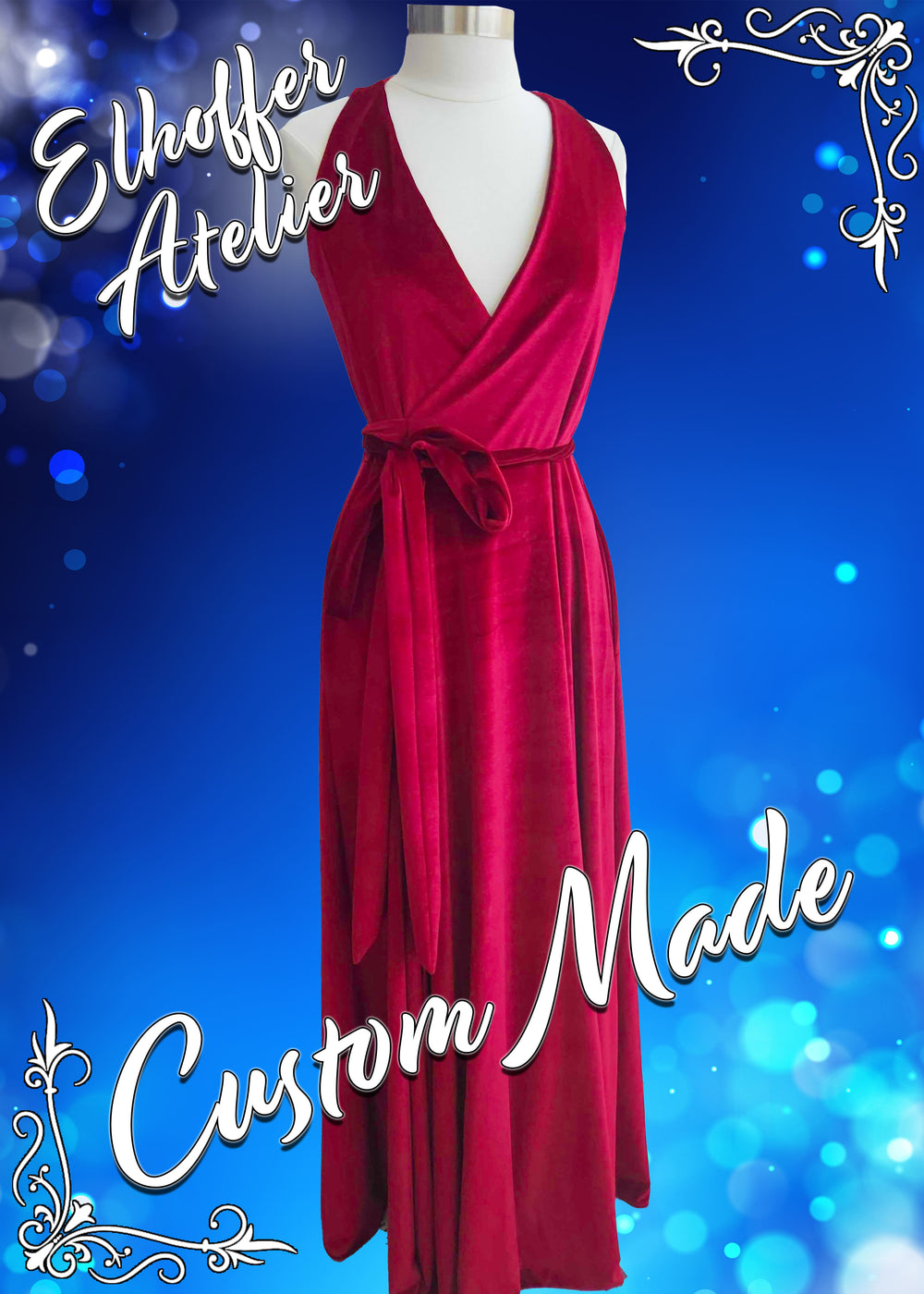 Elhoffer Atelier - Custom Melissa Maxi Wrap Dress - Sleeveless - Made to Order