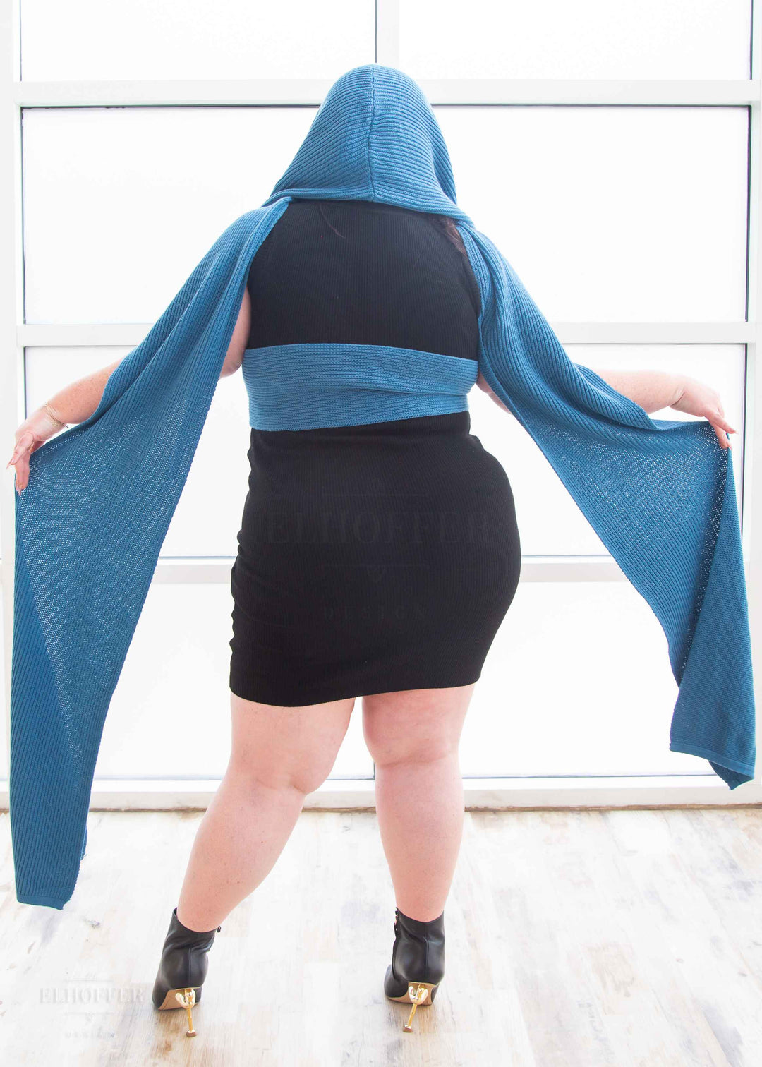 Sacred Princess Knit Wrap Cape - Cursed Lake Blue