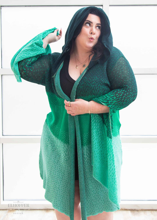 Essential Sunset Longline Cardigan - Lucky Green Ombre