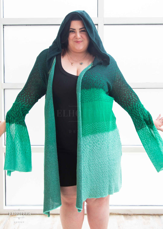 Essential Sunset Longline Cardigan - Lucky Green Ombre