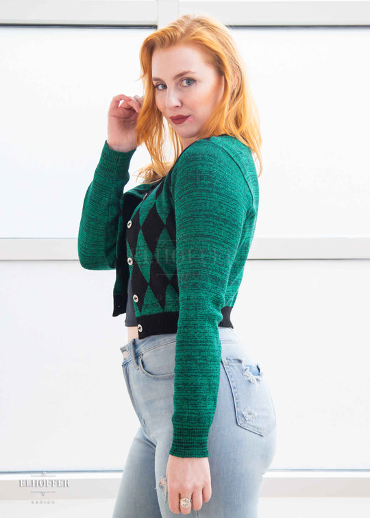 Essential Green Diamonds Cardigan