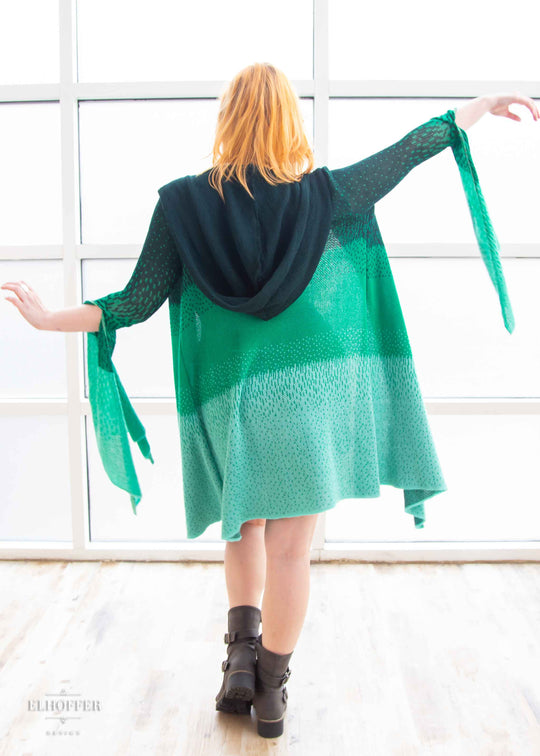 Essential Sunset Longline Cardigan - Lucky Green Ombre