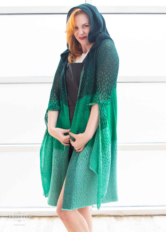 Essential Sunset Longline Cardigan - Lucky Green Ombre