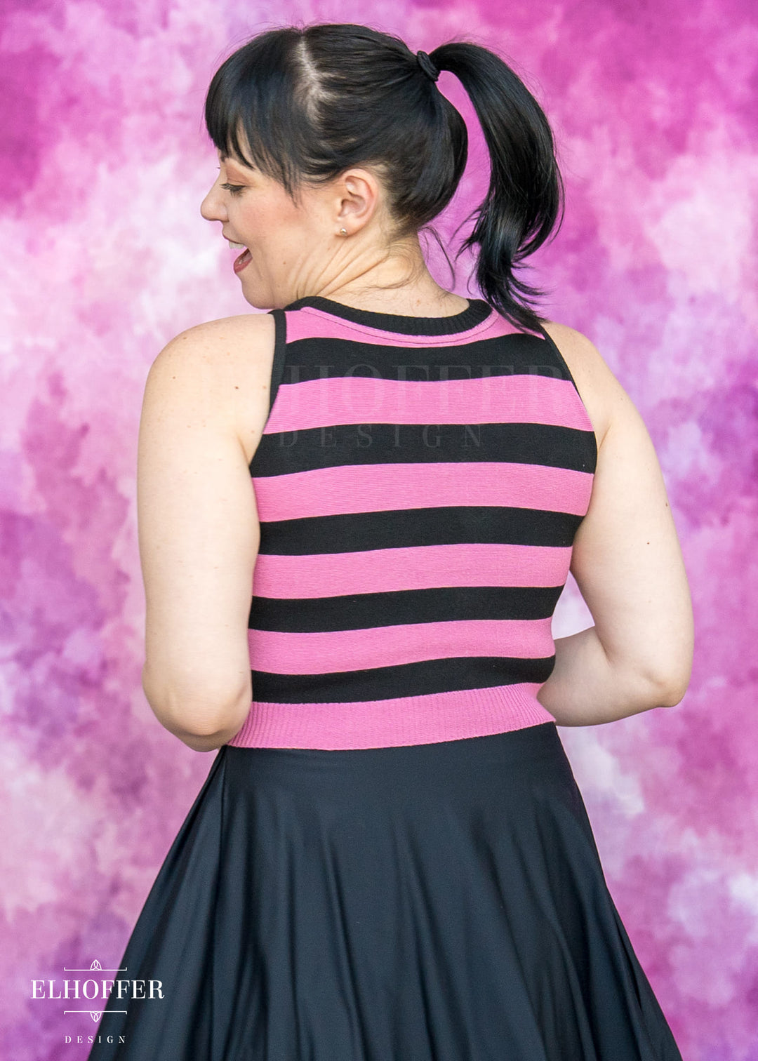 Starpuff Special - Essential Susan Crop Top - Emo Valentine Stripes