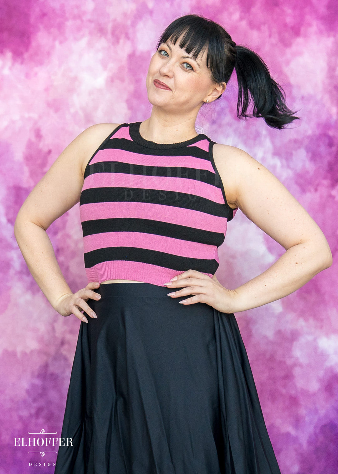 Starpuff Special - Essential Susan Crop Top - Emo Valentine Stripes