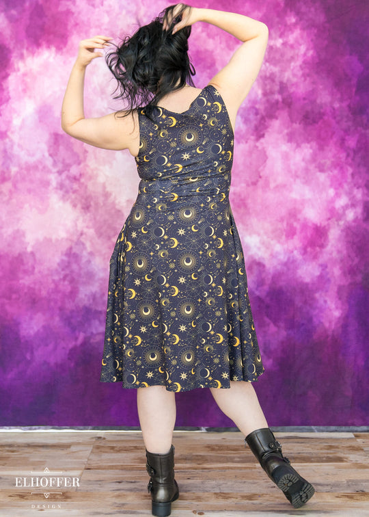 Essential Aquarius Knee Length Dress - Celestial Magic