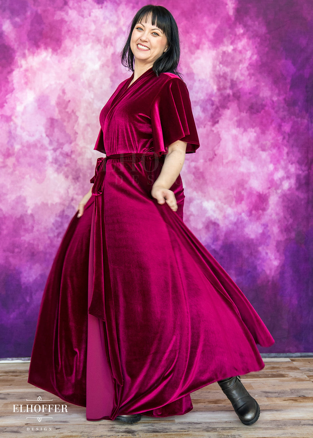 PREORDER - Essential Isabella Maxi Wrap Dress - Rhodonite Velvet
