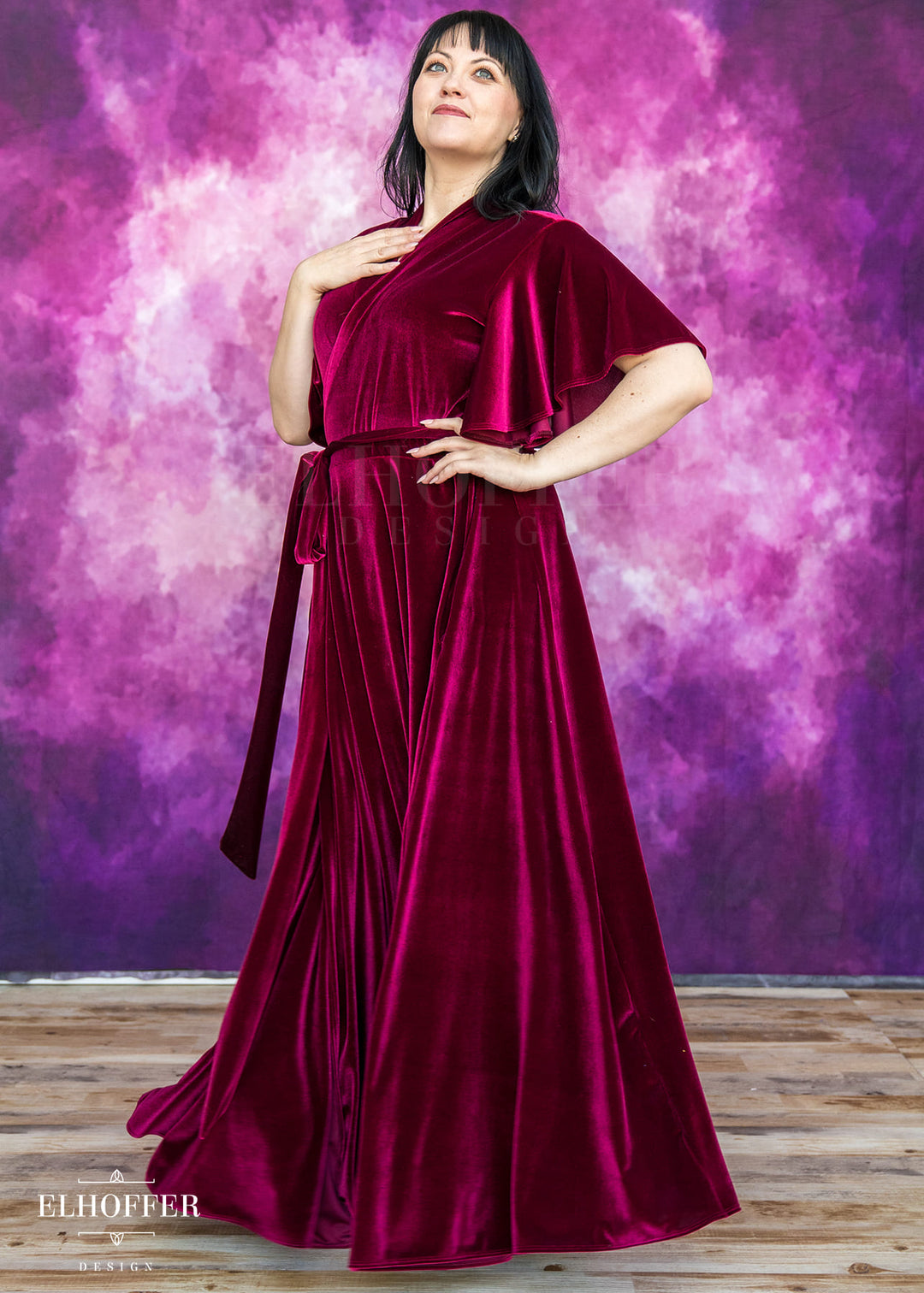 PREORDER - Essential Isabella Maxi Wrap Dress - Rhodonite Velvet