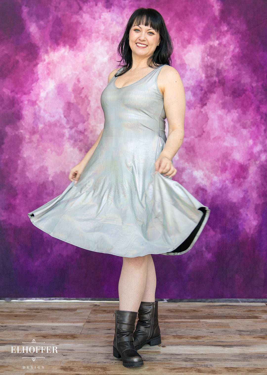 Essential Aquarius Knee Length Dress - Distressed Liquid Holo