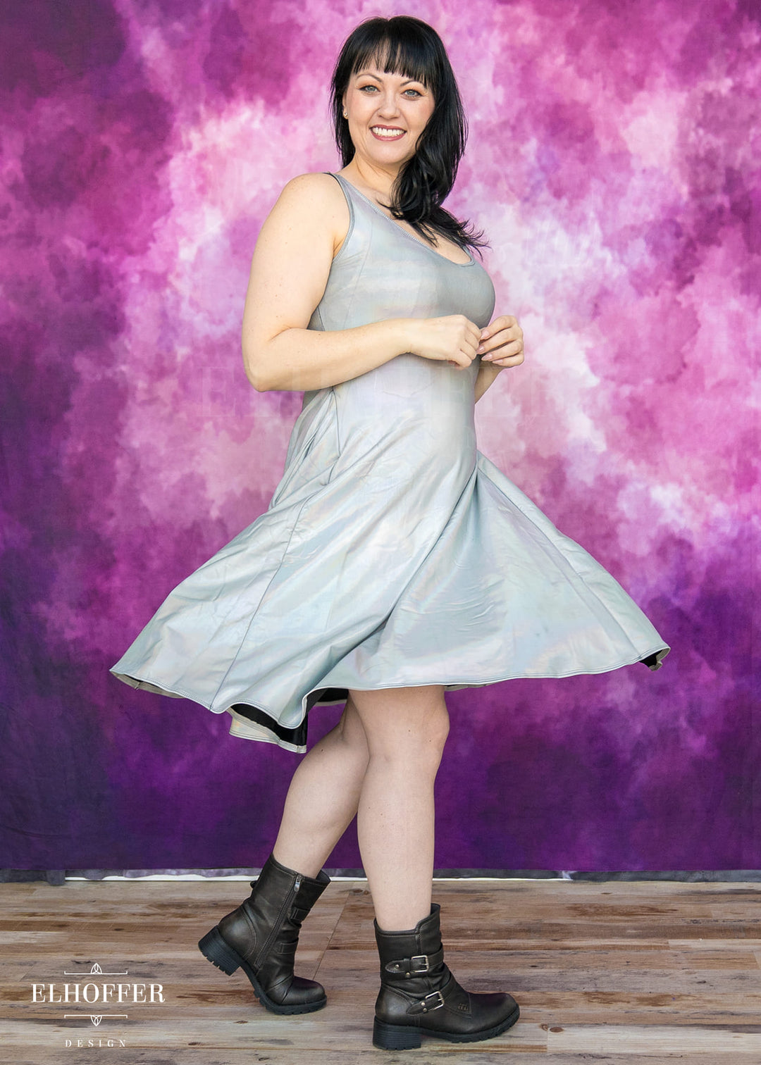 Essential Aquarius Knee Length Dress - Distressed Liquid Holo