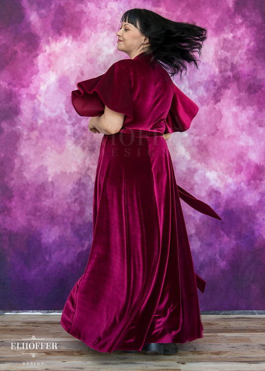 PREORDER - Essential Isabella Maxi Wrap Dress - Rhodonite Velvet
