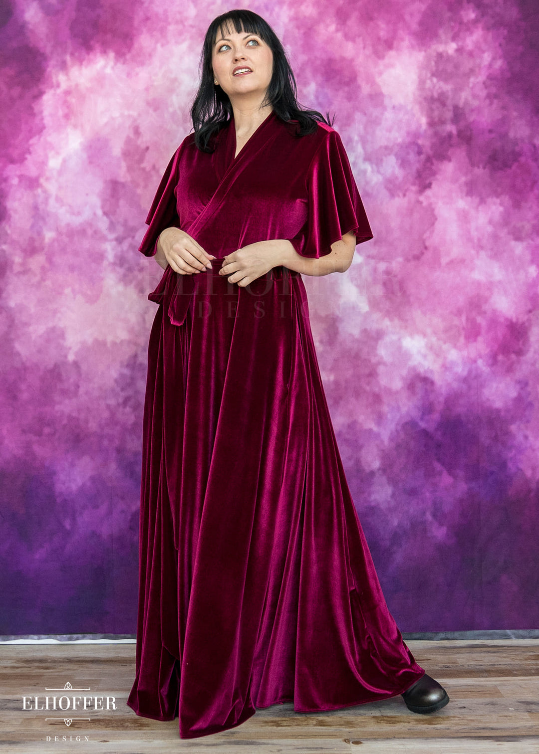 PREORDER - Essential Isabella Maxi Wrap Dress - Rhodonite Velvet