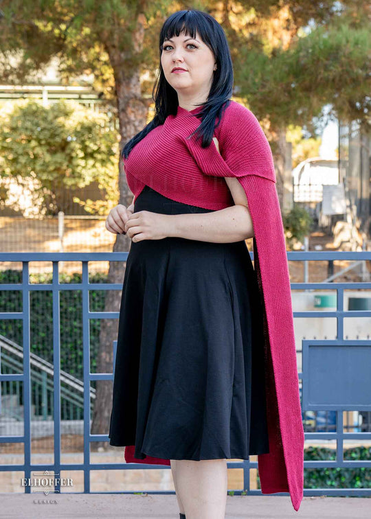 Sacred Princess Knit Wrap Cape - Red Wizard