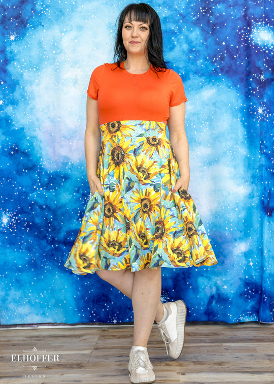 Essential Julie Skirt - Impressionist Sunflower