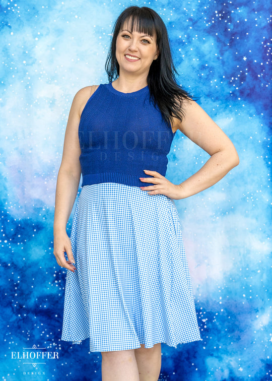 Essential Julie Skirt - Blue & White Gingham