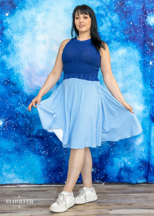 Essential Julie Skirt - Blue & White Gingham