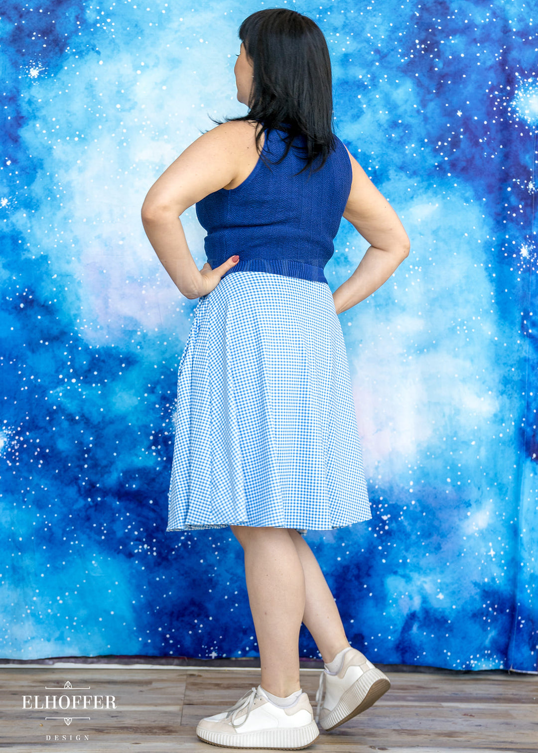 Essential Julie Skirt - Blue & White Gingham