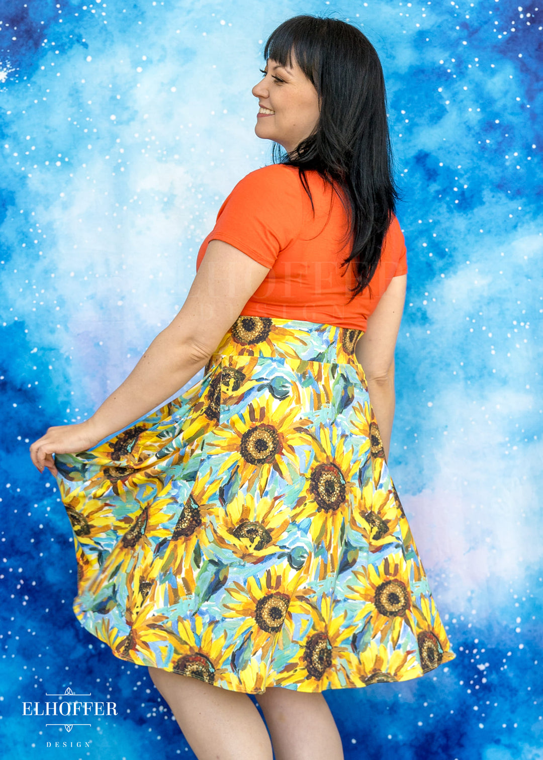 Essential Julie Skirt - Impressionist Sunflower